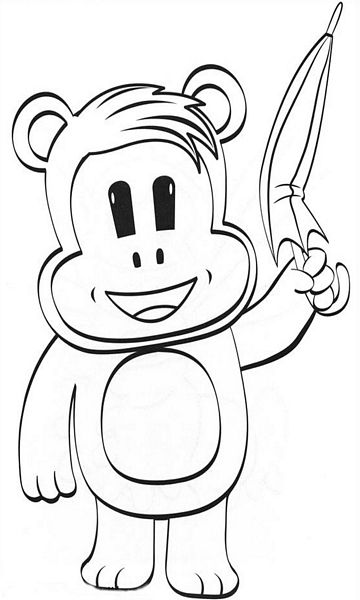 kolorowanka Juliusz Junior malowanka do wydruku małpka Disney z bajki dla dzieci nr 43
